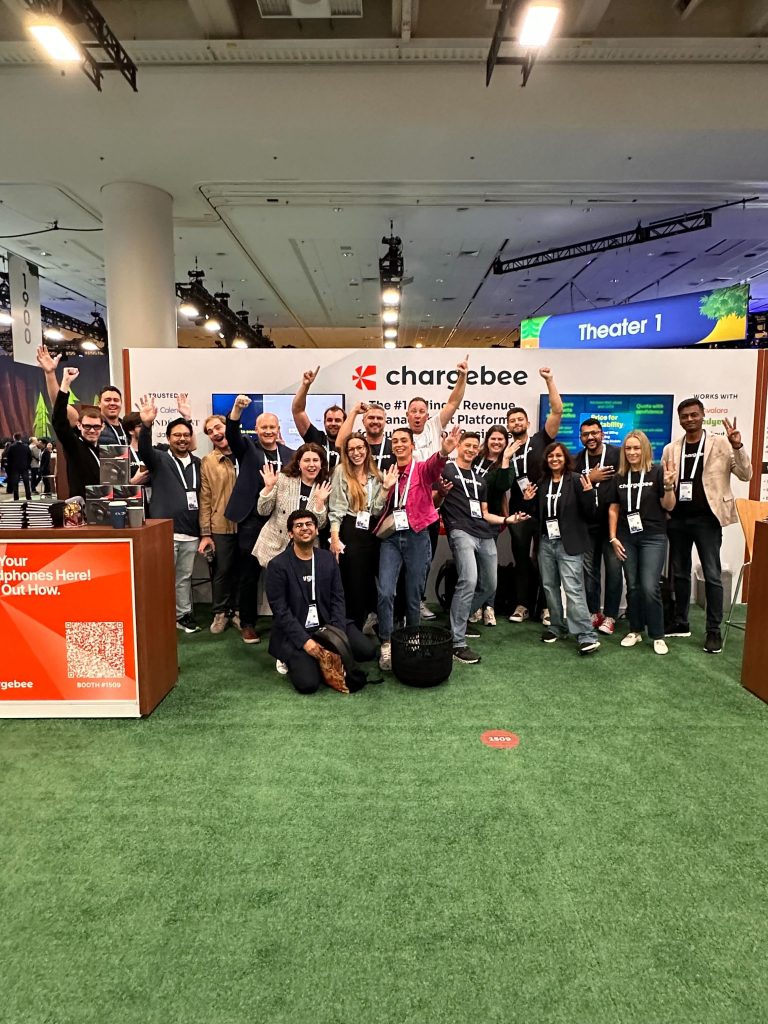 Chargebee Team at campground booth