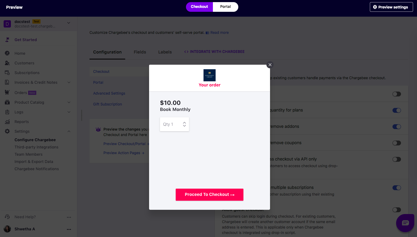 Chargebee Checkout V3 & Portal - Recurring Billing - Chargebee Docs