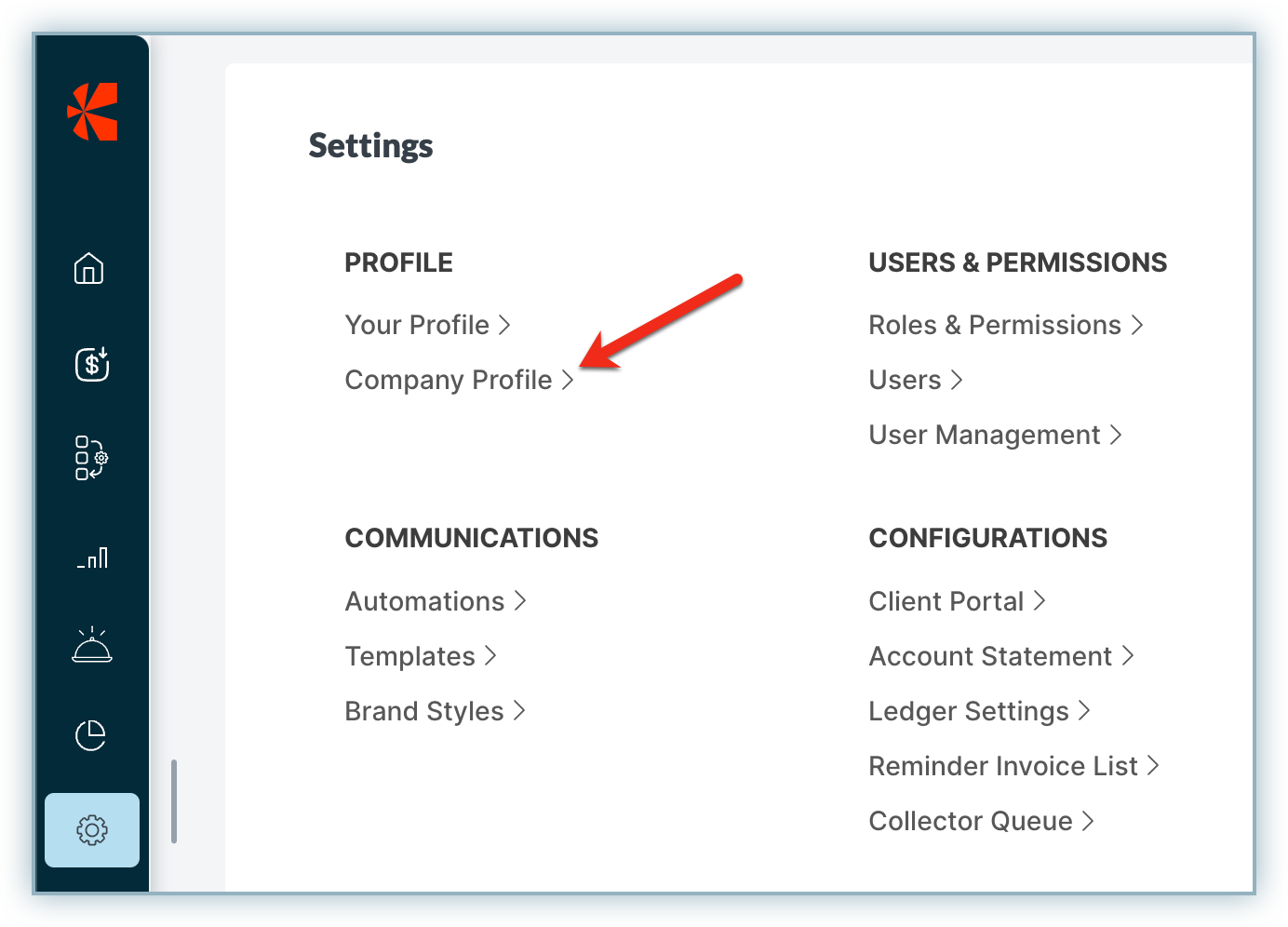 Company profile settings for multi-language account statements